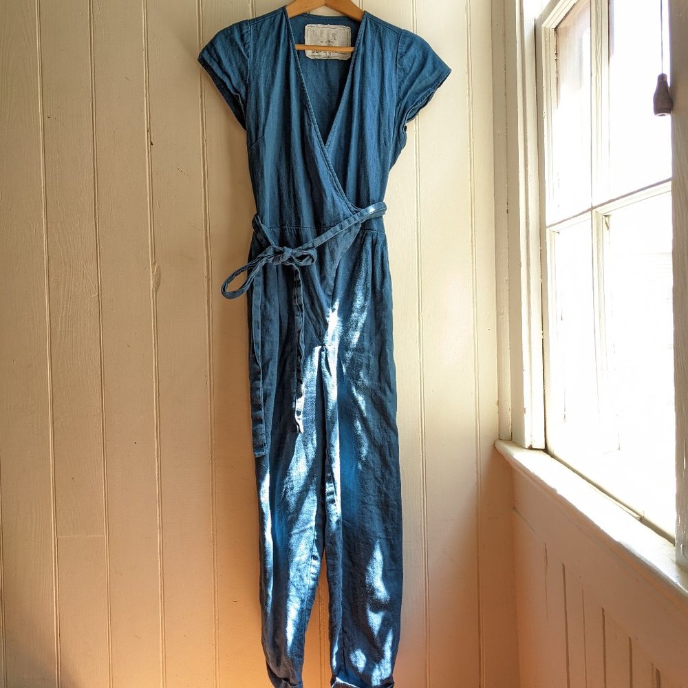 Not Perfect Linen Wrap Linen Jumpsuit